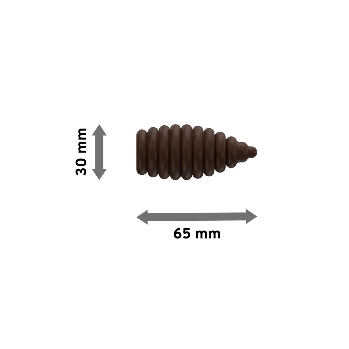 ENDSTÜCKE FÜR GARDINENSTANGEN 16 mm Ø, Asta Nussbaum, Packung 2 Stück - Nussbaumfarben, Holz (6.5/3/3cm) - INTERDECO