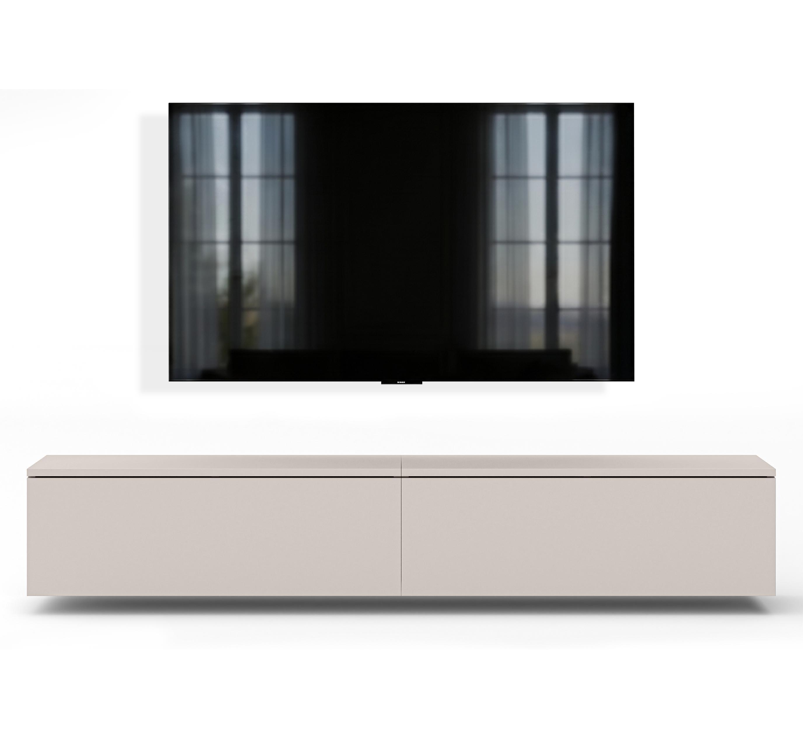 LOWBOARD Barvo 2x100 Beige Kaschmir 200/34/32 cm – hängendes TV-Board - Beige, Holzwerkstoff (200/34/32cm) - AX Living