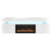 TV-LOWBOARD EF 2D Glossa mit Kamin - Weiß, Holzwerkstoff/Kunststoff (190/59/41cm) - MIRJAN24