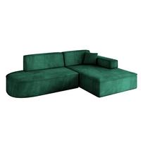 ECKSOFA Ottomane Rechts IREA-L1-v4 - 232x165x77 cm Grün - Smaragdgrün/Dunkelgrün, Holzwerkstoff/Textil (232/165cm) - ALTDECOR