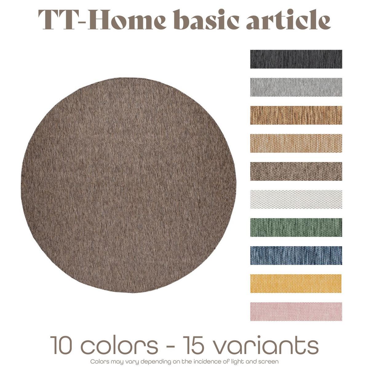 OUTDOORTEPPICH Taupe Ø 200 cm - Taupe, Kunststoff (200/200cm) - TT Home