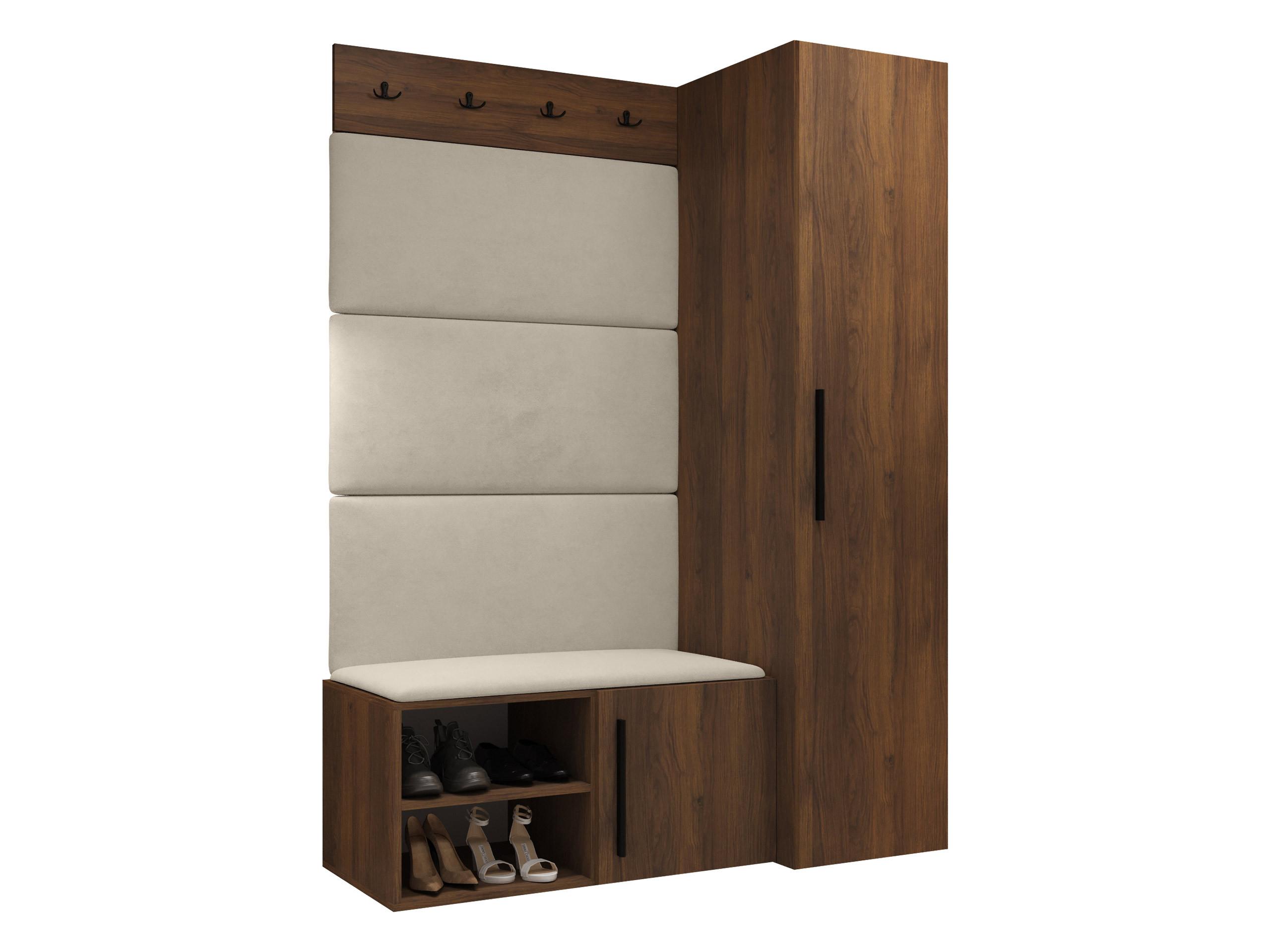 GARDEROBEN-SET Medi II - Beige/Nussbaumfarben, Holzwerkstoff/Kunststoff (40/191/50cm) - MIRJAN24