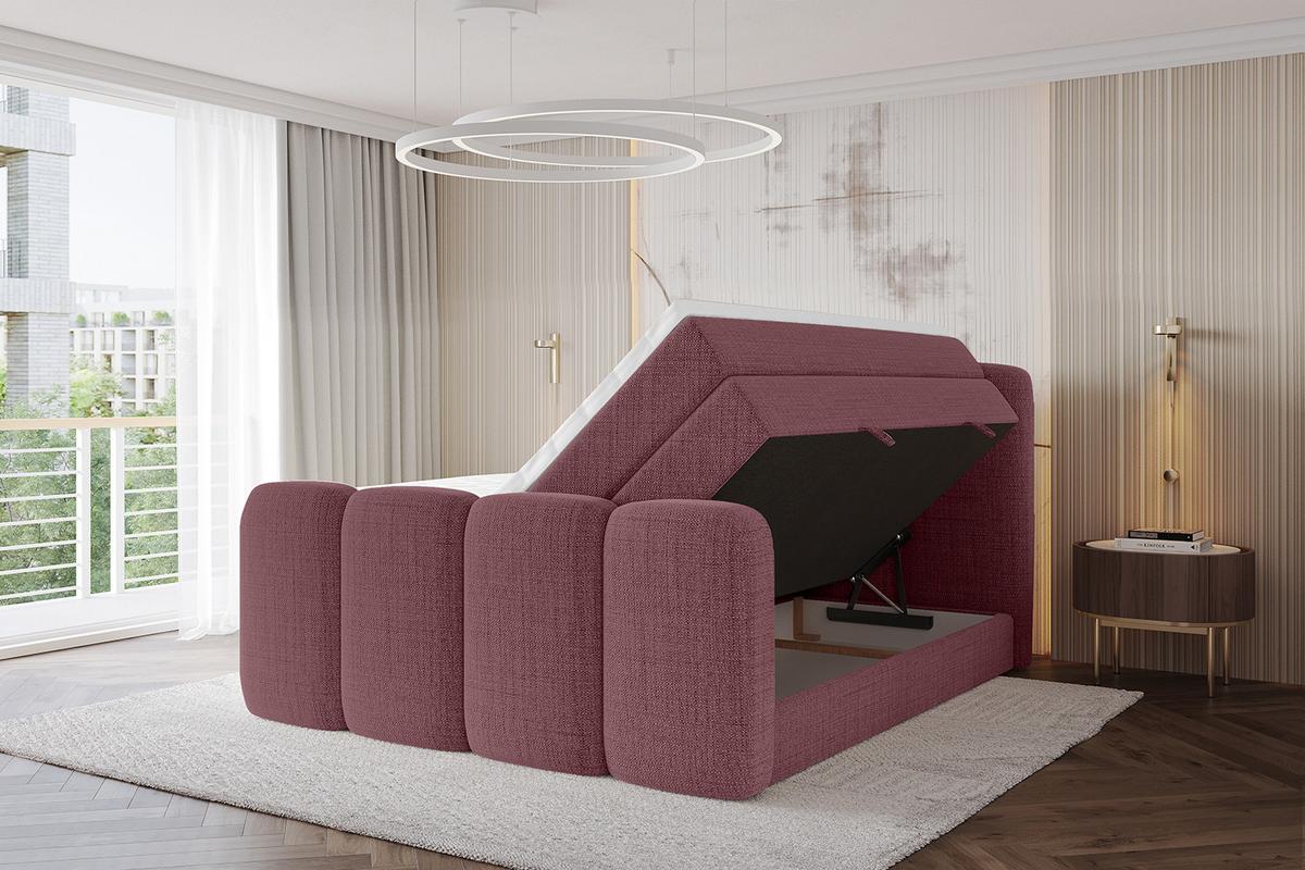 BOXBETT mit Matratze H3|H4 und Lattenrost - NINA-Z KING - 200x200 cm Aragon - Altrosa - Pink, Holzwerkstoff (200/200cm) - ALTDECOR