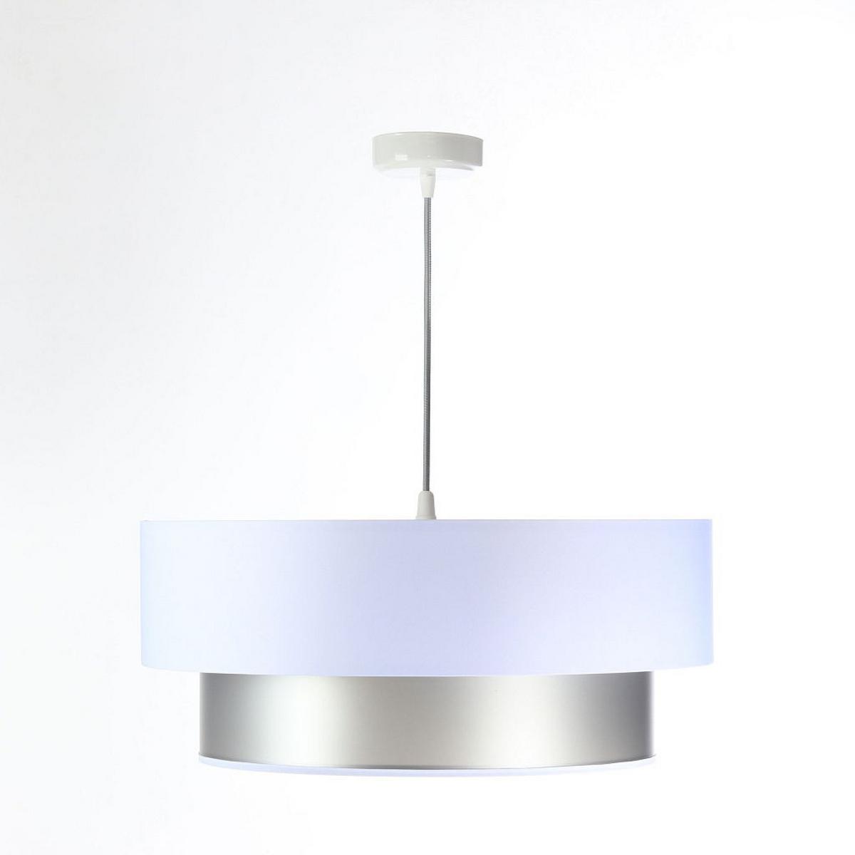 HÄNGELEUCHTE Silber 60/20 cm - Silberfarben/Weiß, Kunststoff (60/1/20cm) - ONZENO