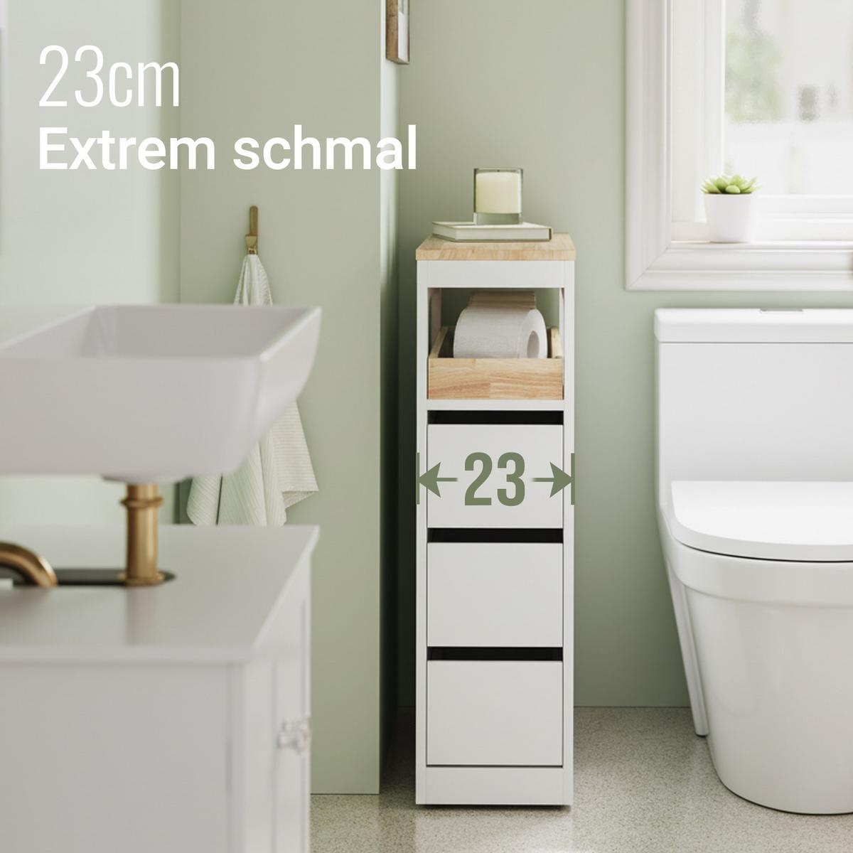 NISCHENREGAL mit Rollen, Weiß - Weiß, Holz/Holzwerkstoff (23/82/65cm) - SoBuy
