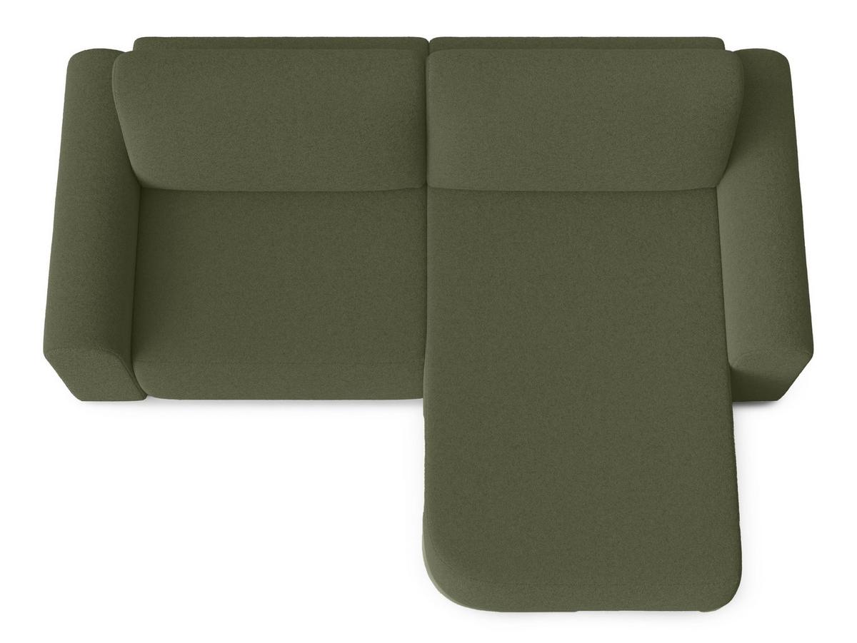 ECKSOFA L Form Otterton Olivgrün 250/180/95 cm Rechts mit Schlaffunktion - Schwarz/Grün, Kunststoff/Textil (250/180cm) - AX Living