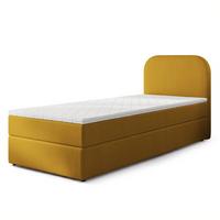 BOXBETT CERIA 90x200 cm mit Matratze und Topper - Gelb - Gelb, Holz/Textil (90/200cm) - MASSENO
