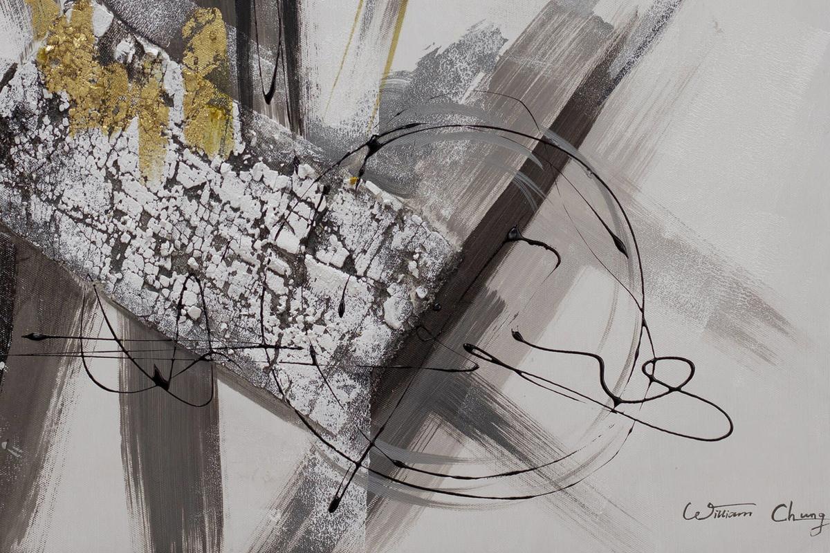 ACRYLBILD HANDGEMALT 60/60 cm - Grau, Holz/Textil (60/60cm) - KUNSTLOFT