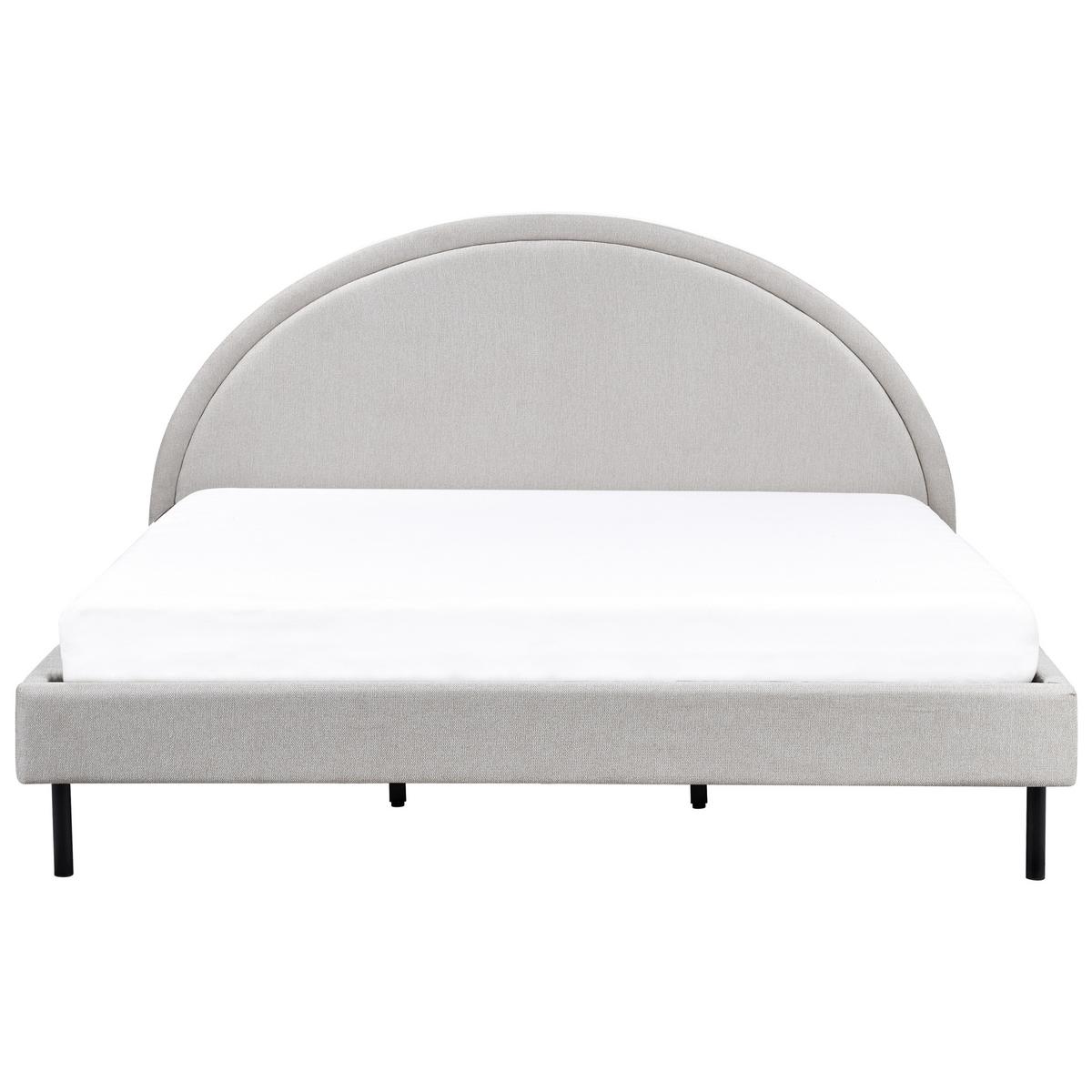 BETT mit Lattenrost 180x200 cm Grau Margut - Hellgrau, Textil (180/200cm) - Beliani