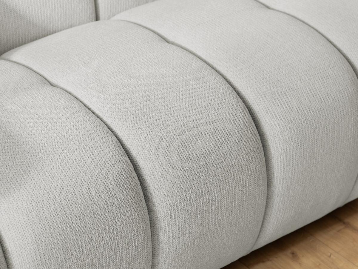 2-SITZER SOFA Nubira in tief gesteppter Bubble-Optik aus weichem Hellgrau Strukturstoff im modernen Design - Hellgrau/Schwarz, Holz/Kunststoff (172/69/89cm) - S-Style Möbel