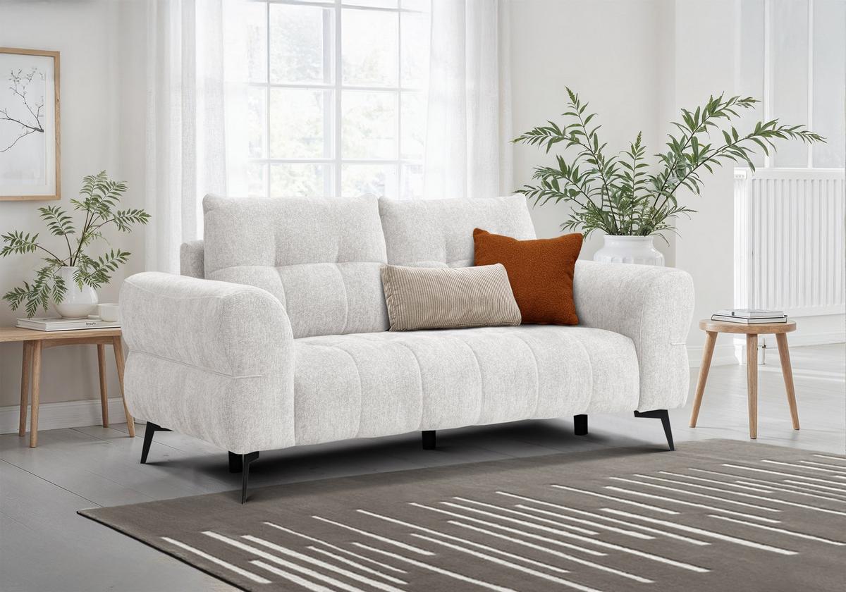 SOFA SALVINI 2,5-Sitzer, ecru - Ecru, Holz/Textil (206/88/99cm) - Wozimo