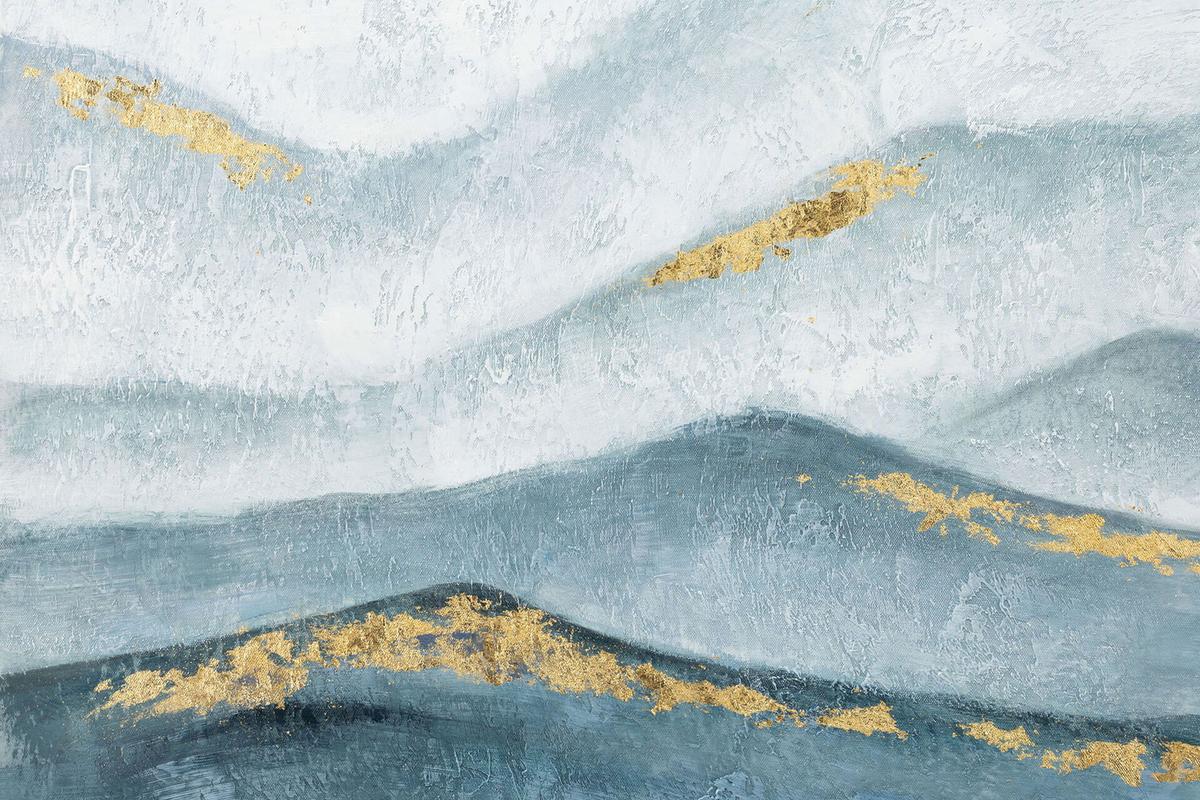 ACRYLBILD HANDGEMALT 75/100 cm - Petrol, Holz/Textil (75/100cm) - KUNSTLOFT