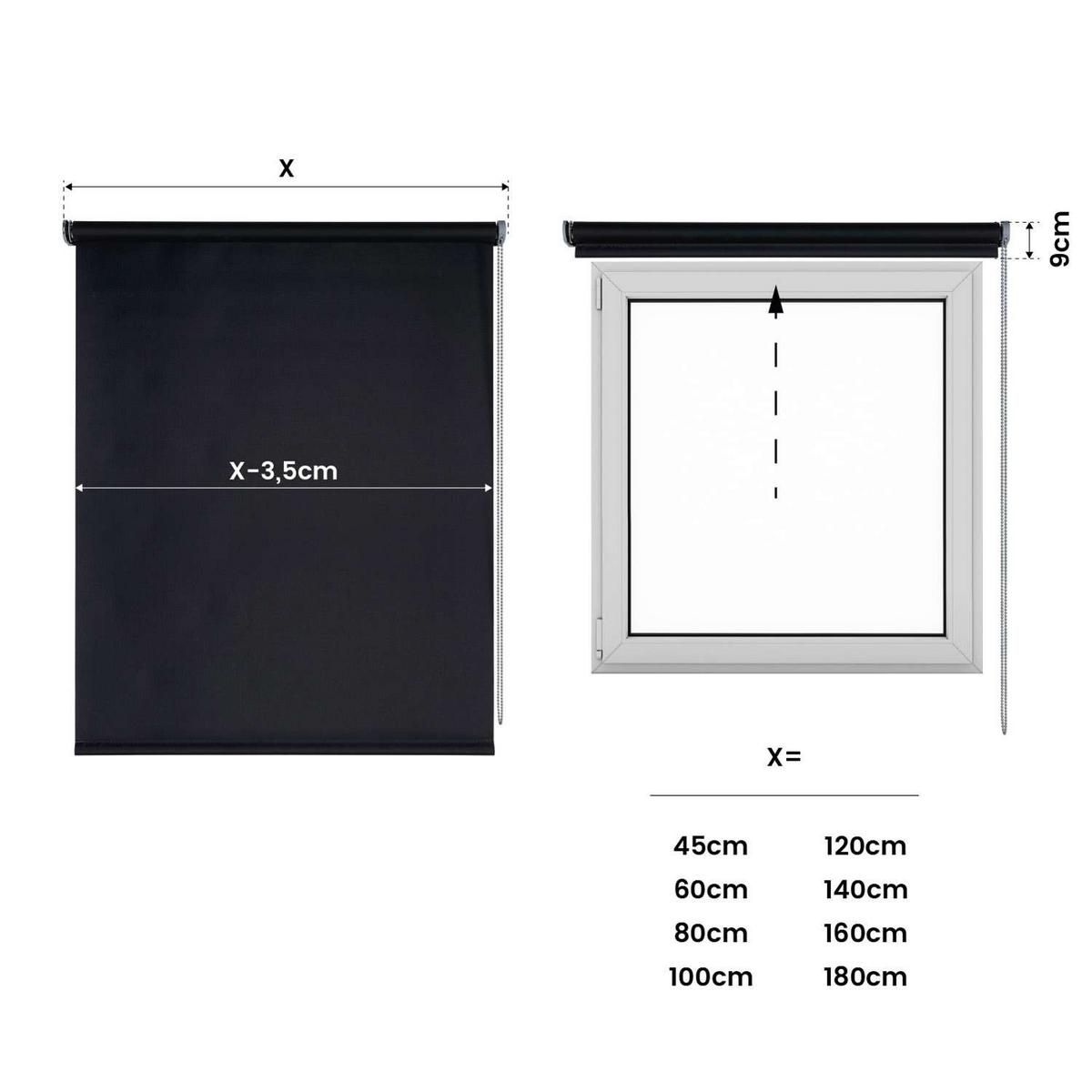 VERDUNKELUNGSROLLO Schwarz 60x180 cm - Schwarz, Kunststoff (60/180cm) - STORESDECO