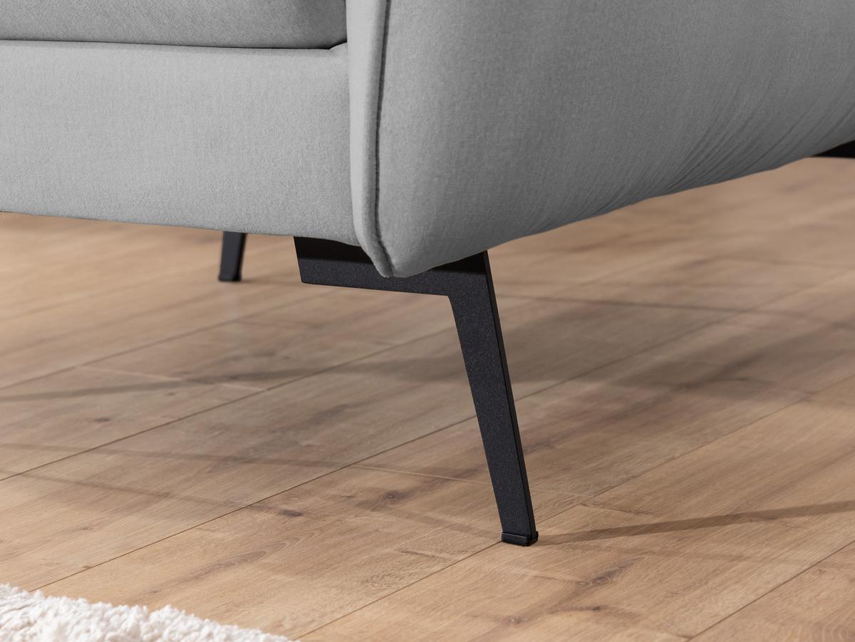 2-SITZER-SOFA Nordloft Hellgrau Samt - Hellgrau/Schwarz, Holz/Textil (174/86/100cm) - S-Style Möbel