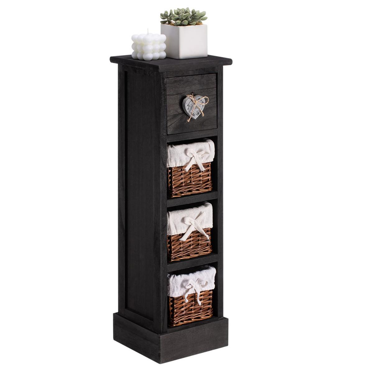 REGAL FLOWER schwarz, braun/weiß - Schwarz, Holz (20/70/20cm) - CARO-Möbel