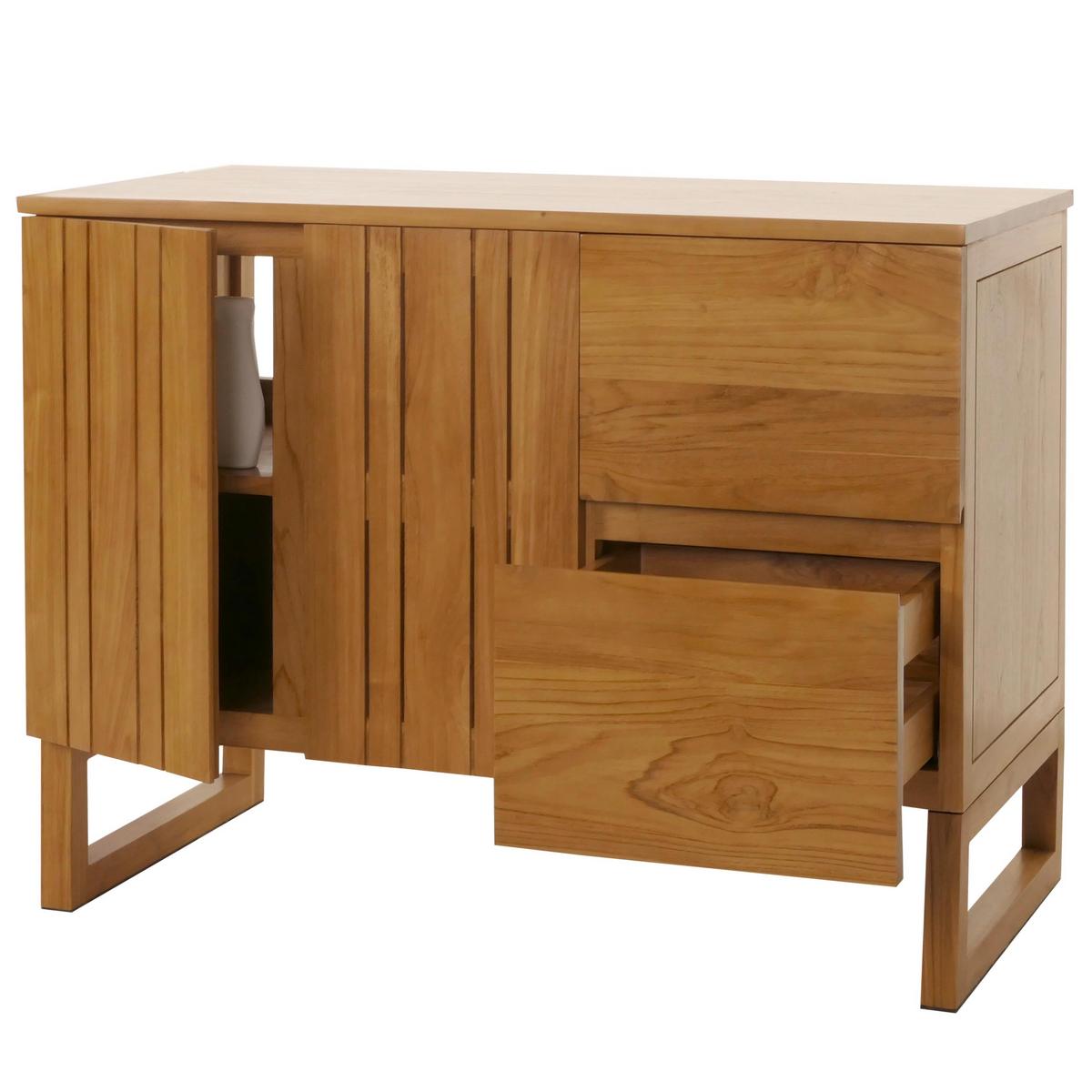 TEAK-WASCHBECKENUNTERSCHRANK Braun - Braun, Holz (106/82/56cm) - MCW