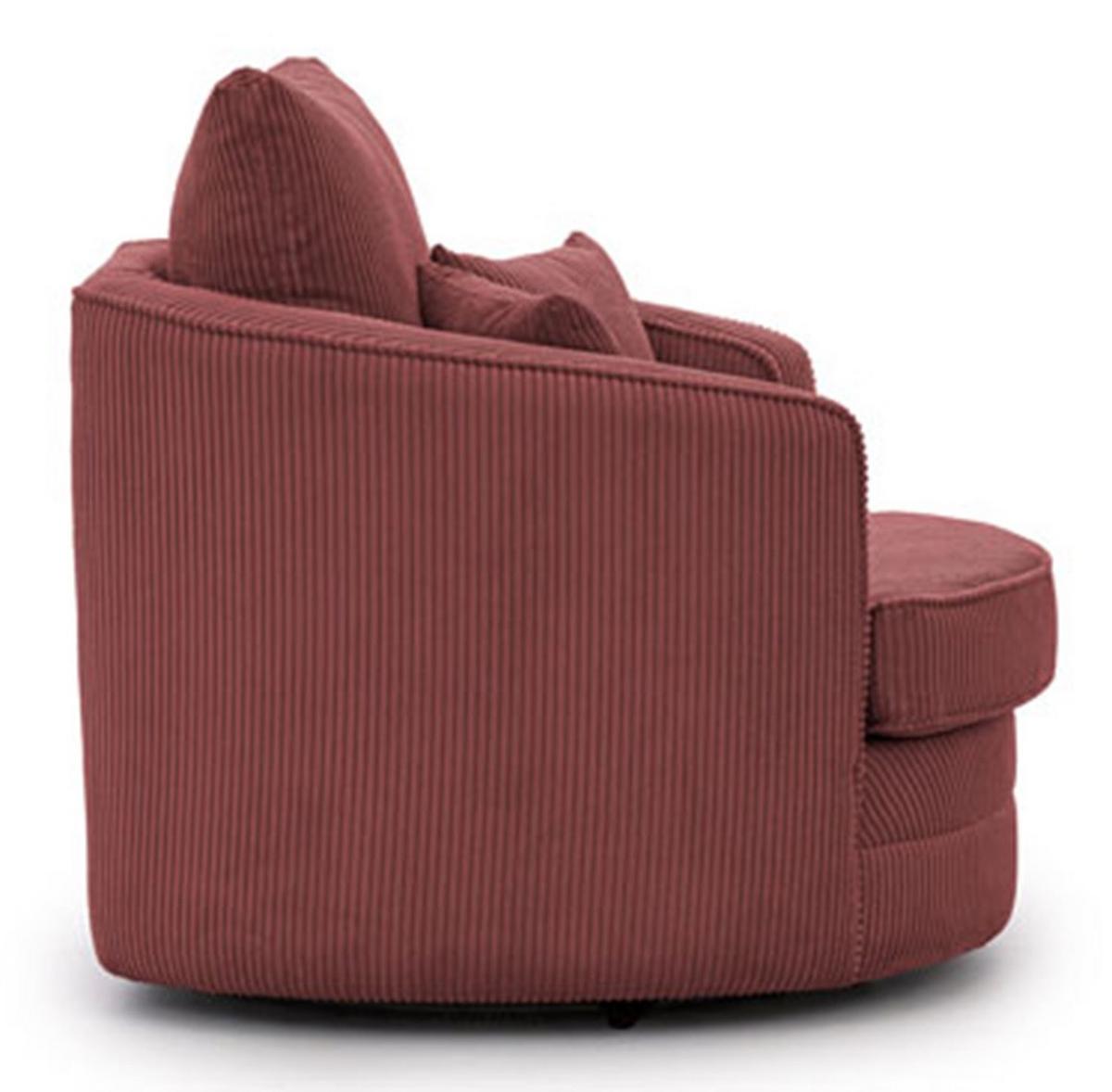 DREHSESSEL Ted aus Terrakotta Cord-Stoff - Terracotta/Schwarz, Holz/Textil (107/94/100cm) - S-Style Möbel