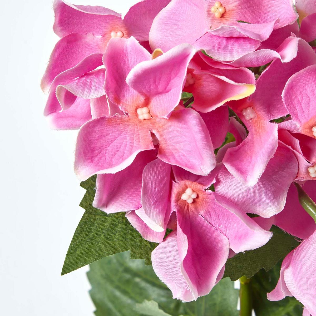 KUNSTBLUME Hortensien rosa im Deko-Topf, 38 cm - Rosa, Kunststoff (38cm) - Homescapes