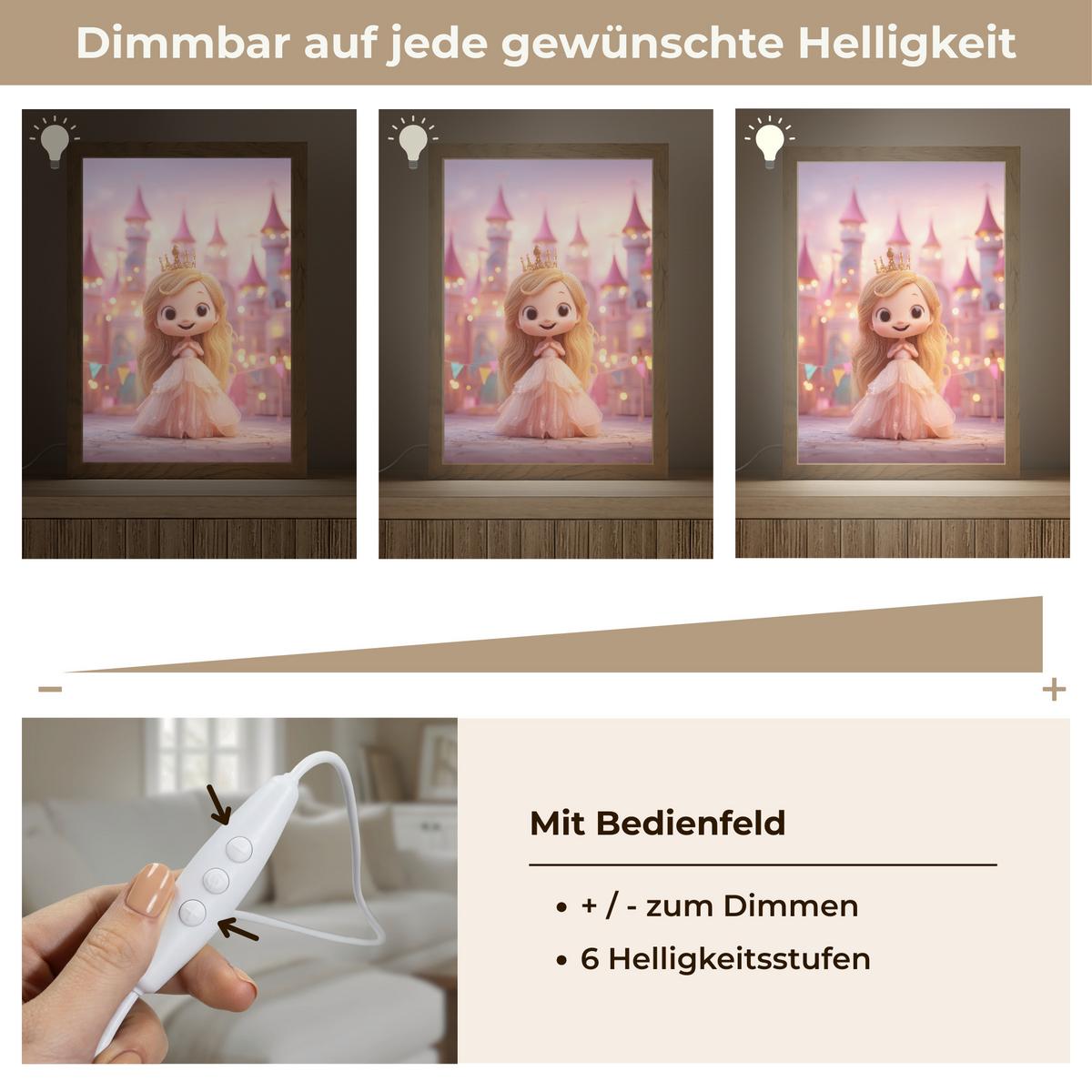 WANDLEUCHTE Prinzessin - Rosa - Schloss 20x30 cm - Rosa, Holzwerkstoff (20/30/8cm) - OnlyWow