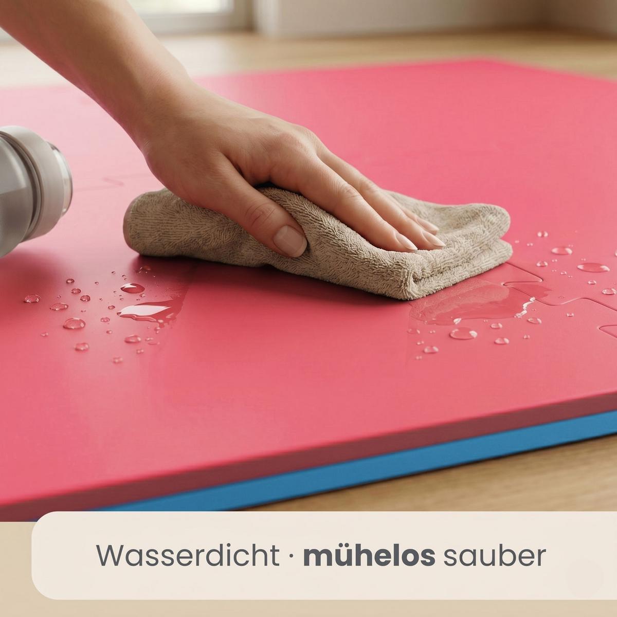 BODENSCHUTZMATTEN - 4er Set - 63/63/2 cm - Rot / Blau - Blau, Kunststoff (63/63cm) - eyepower