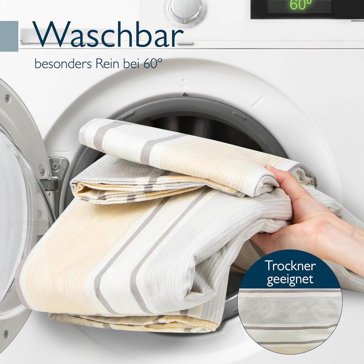 BETTWÄSCHE Viola 135x200cm + Kissenbezug 80x80cm Beige Biber - Beige, Textil (135/200cm) - Beautissu 