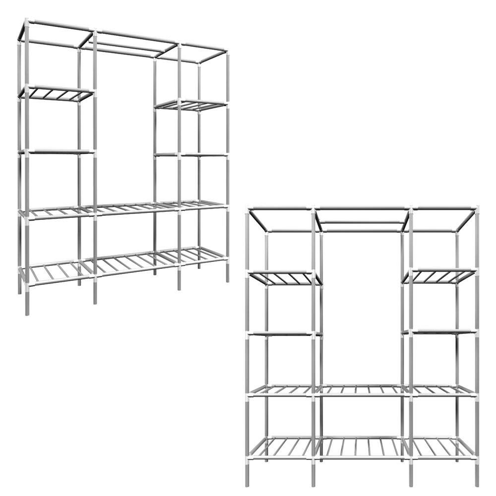 XXL-METALL-KLEIDERSCHRANK 178x148x44,5 cm - Grau, Metall (44.5/178/148cm) - eyepower