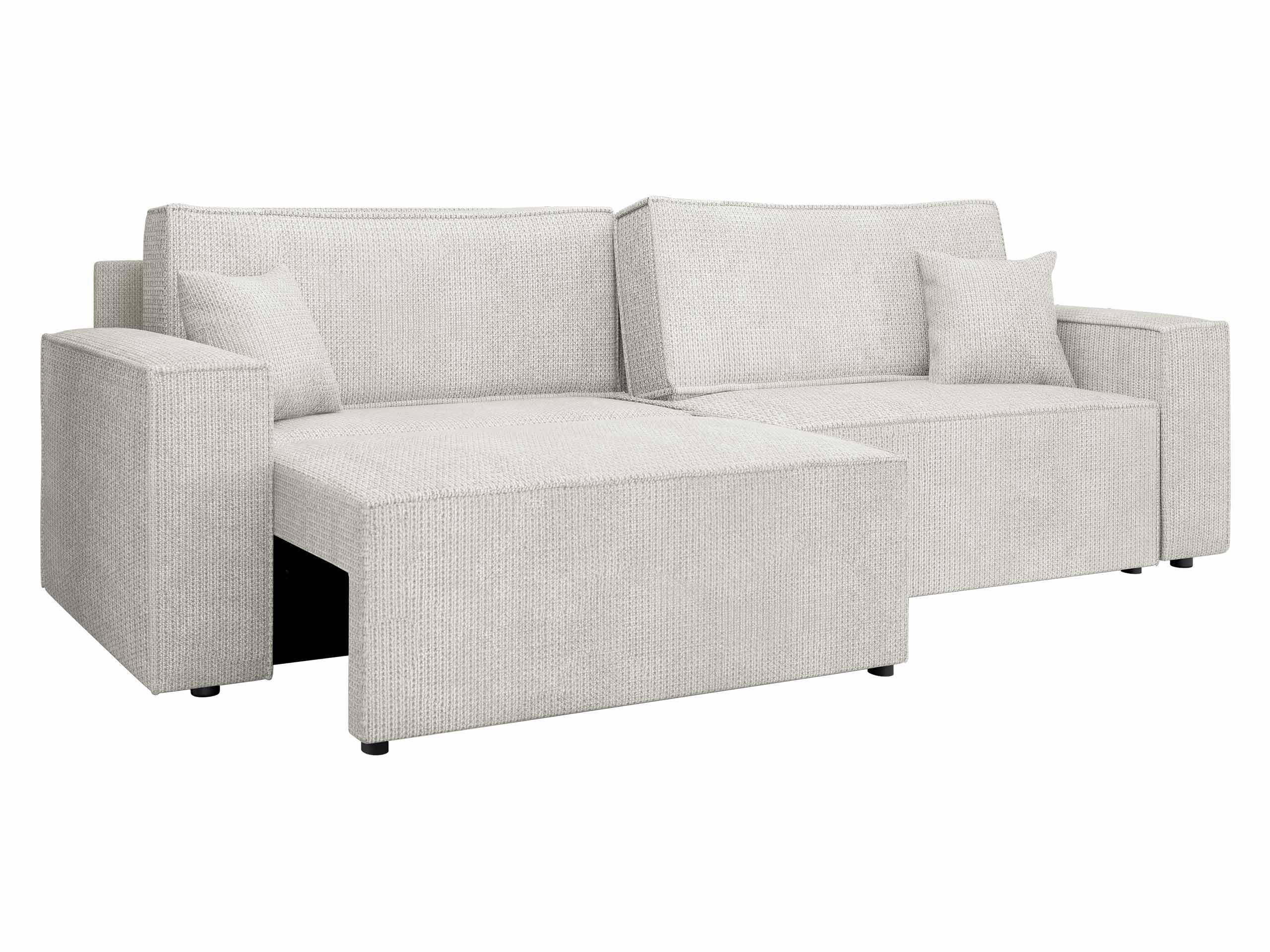 SCHLAFSOFA Karl mit L-Funktion - Creme/Schwarz, Holz/Kunststoff (245/82/139cm) - MIRJAN24
