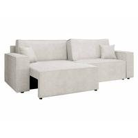 SCHLAFSOFA Karl mit L-Funktion - Creme/Schwarz, Holz/Kunststoff (245/82/139cm) - MIRJAN24