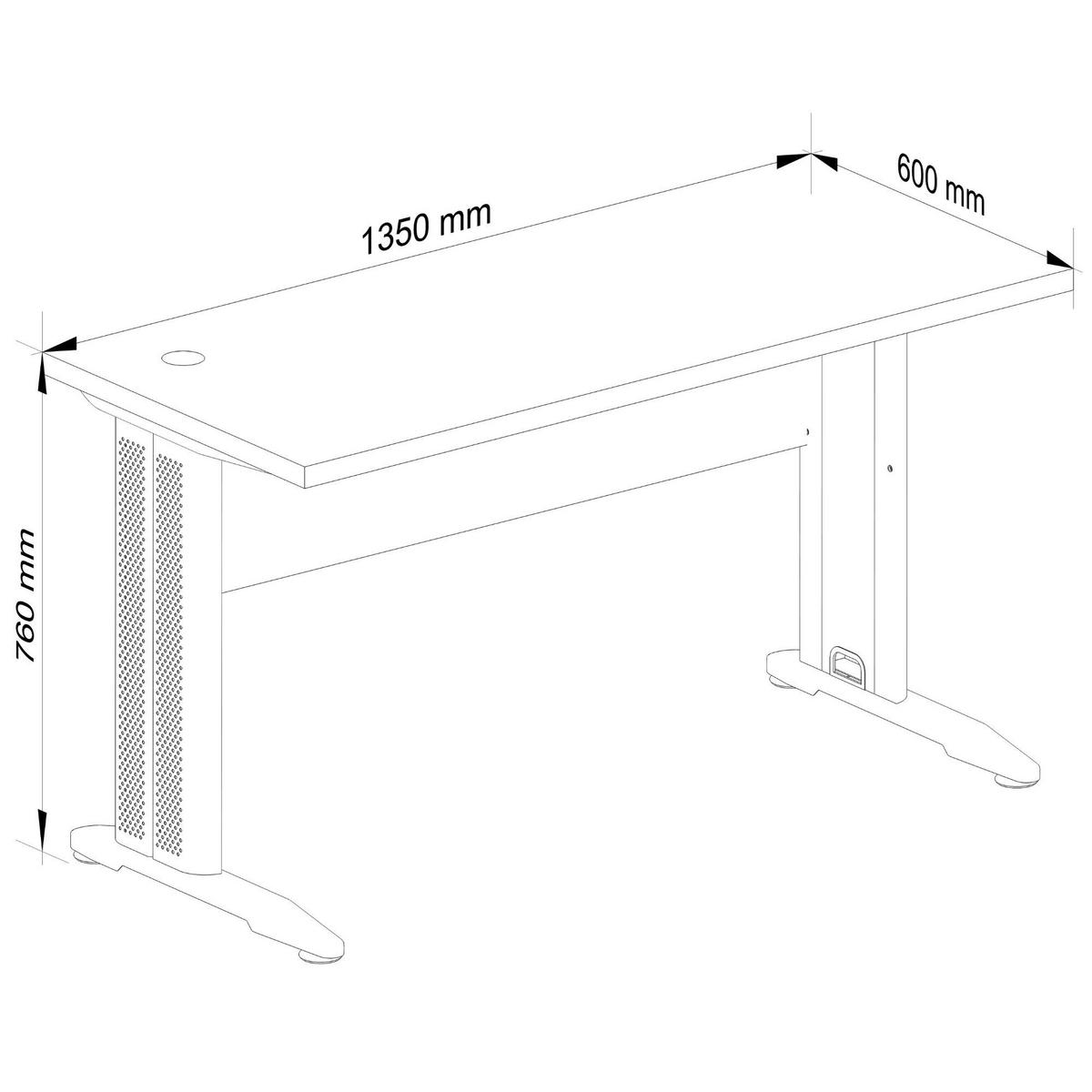 SCHREIBTISCH Eiche Artisan 76/135/60 - Eiche Artisan, Holzwerkstoff (60/135/76cm) - RAUMHIRSCH FURNITURE