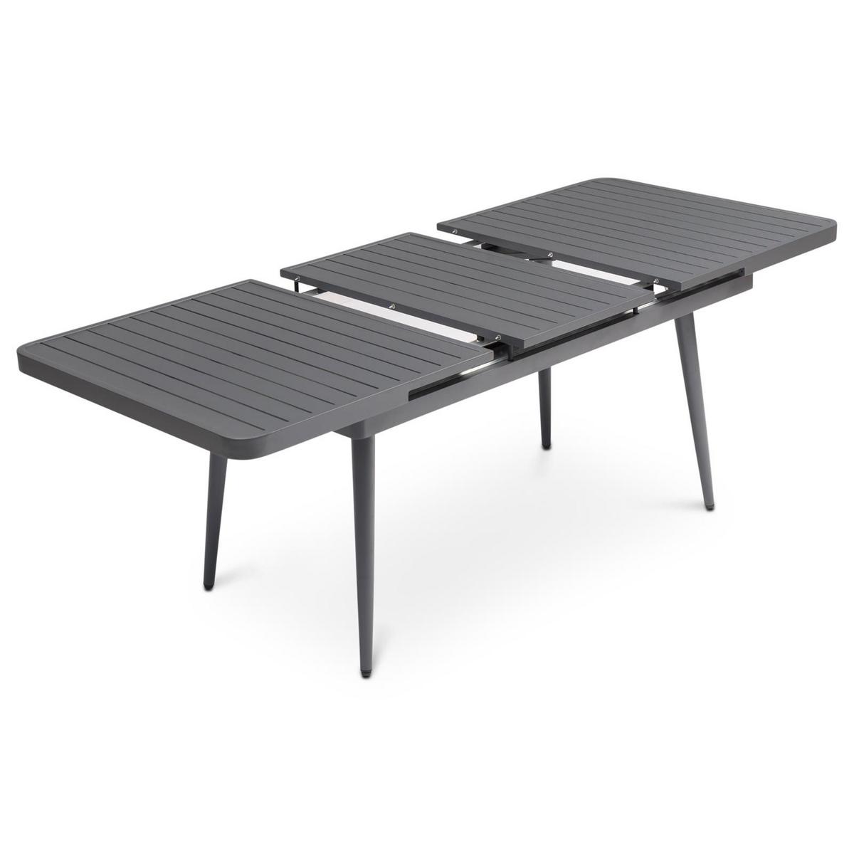 GARTENMÖBEL SET SUNNY 7er Set grau, schwarz - Grau, Metall - IDIMEX