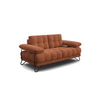 SOFA BUBBARA 2-Sitzer, rostrot - Schwarz/Orange, Holz/Textil (185/87/96cm) - Wozimo