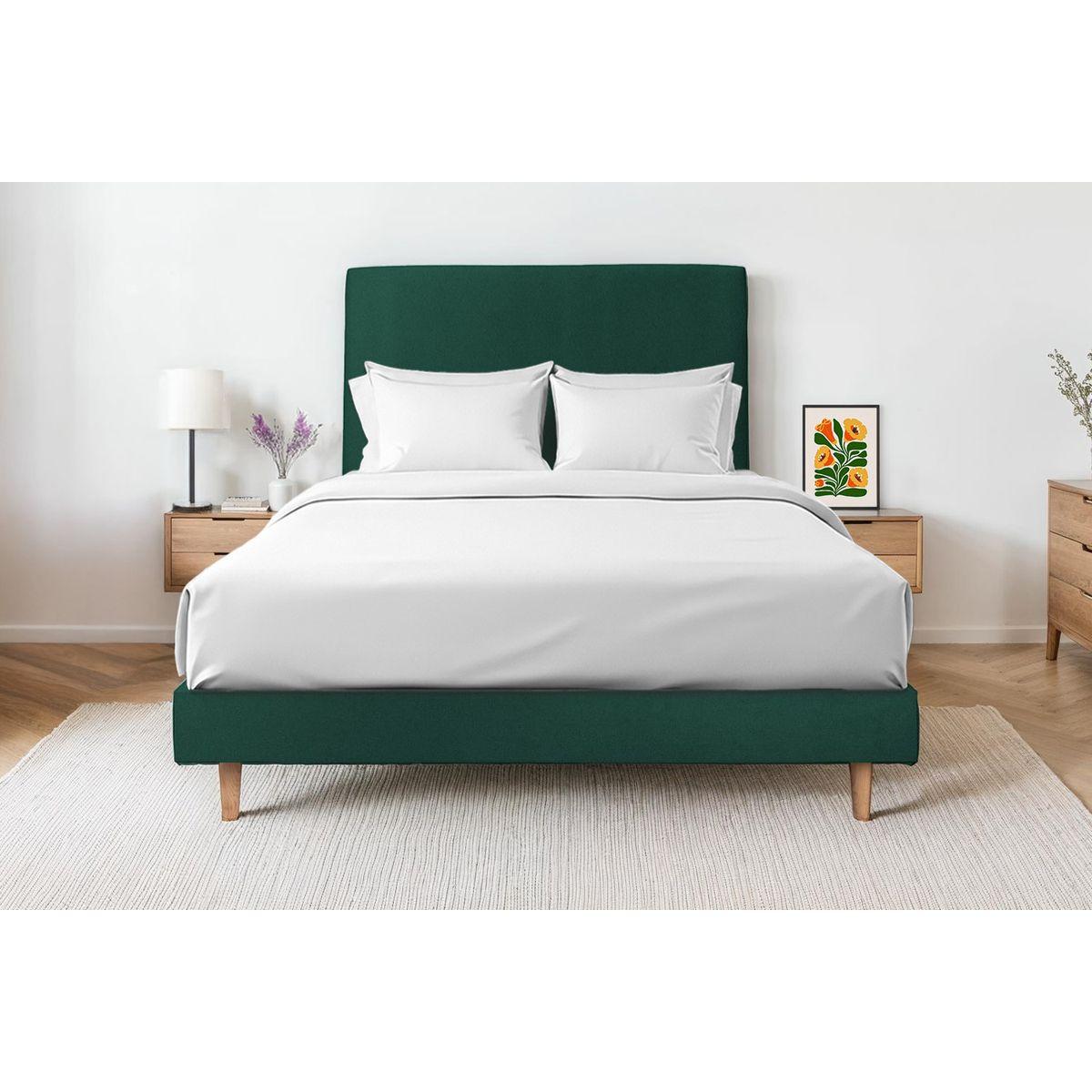 LATTENROST – Samtstoff – Bausatz zur Selbstmontage - 180x200 cm - Beige/Grün, Karton/Holz (180/200cm) - Sommeil de Plomb