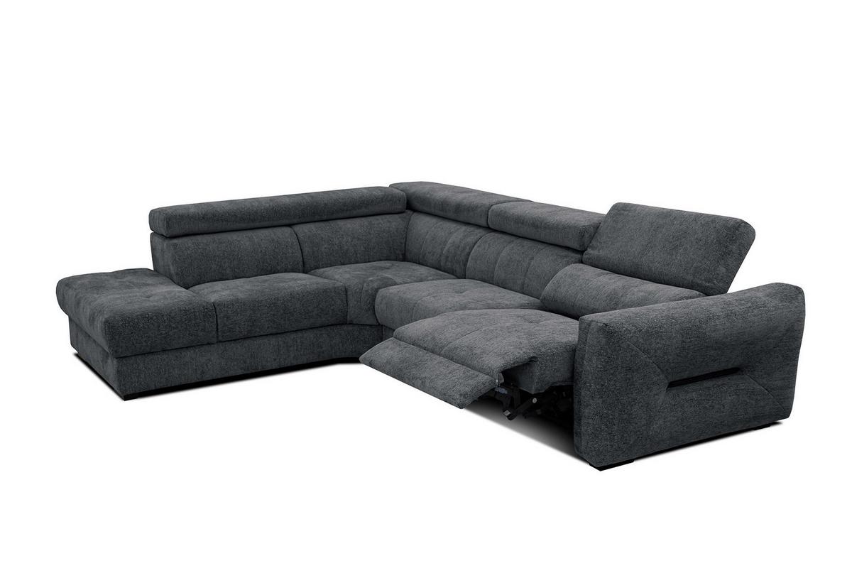 ECKSOFA CALVERA 5-Sitzer mit 1 Relaxfunktion, graphitfarben - Graphitfarben, Holzwerkstoff/Textil (239/298cm) - Wozimo