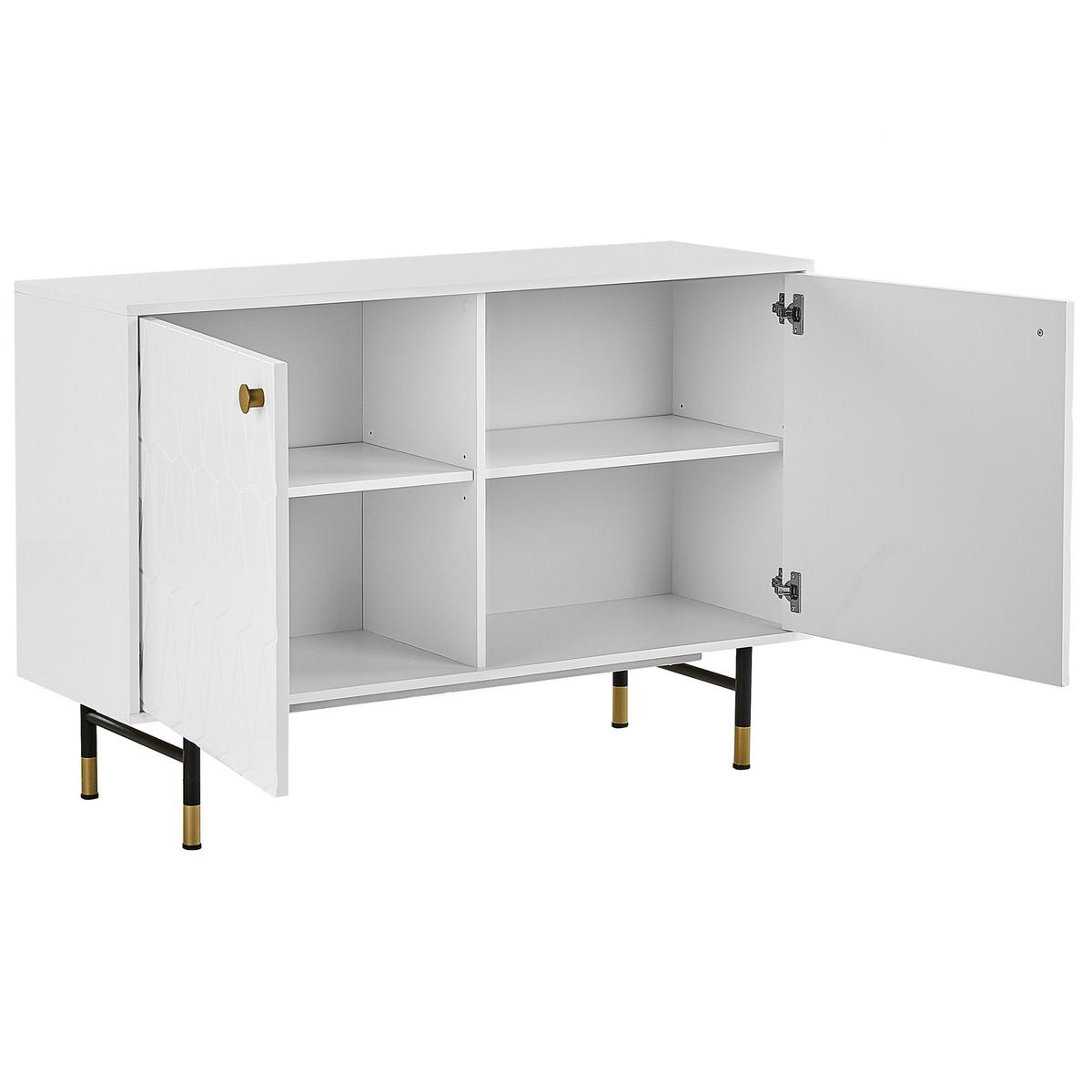SCHRANK Weiß Adante - Weiß, Holzwerkstoff (120/82/40cm) - Beliani