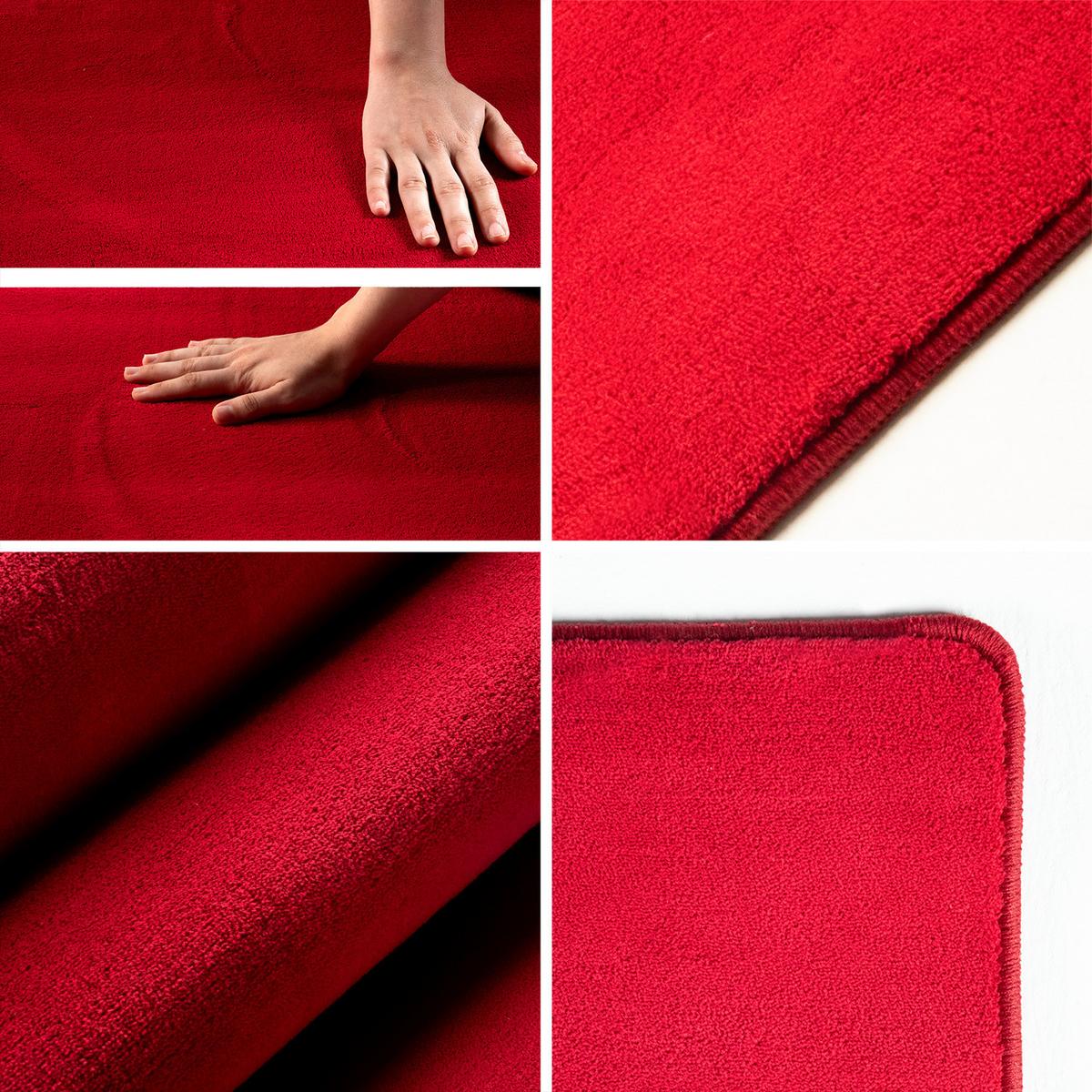 TEPPICH Kurzflor Waschbar LECH in Rot, einfarbig, 140 x 200 cm - Rot, Textil (200/140cm) - KADIMA DESIGN