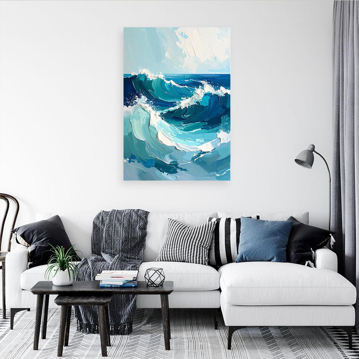 LEINWANDBILD Natur und Botanik 40x60cm - Blau, Textil (40/60cm) - Feeby