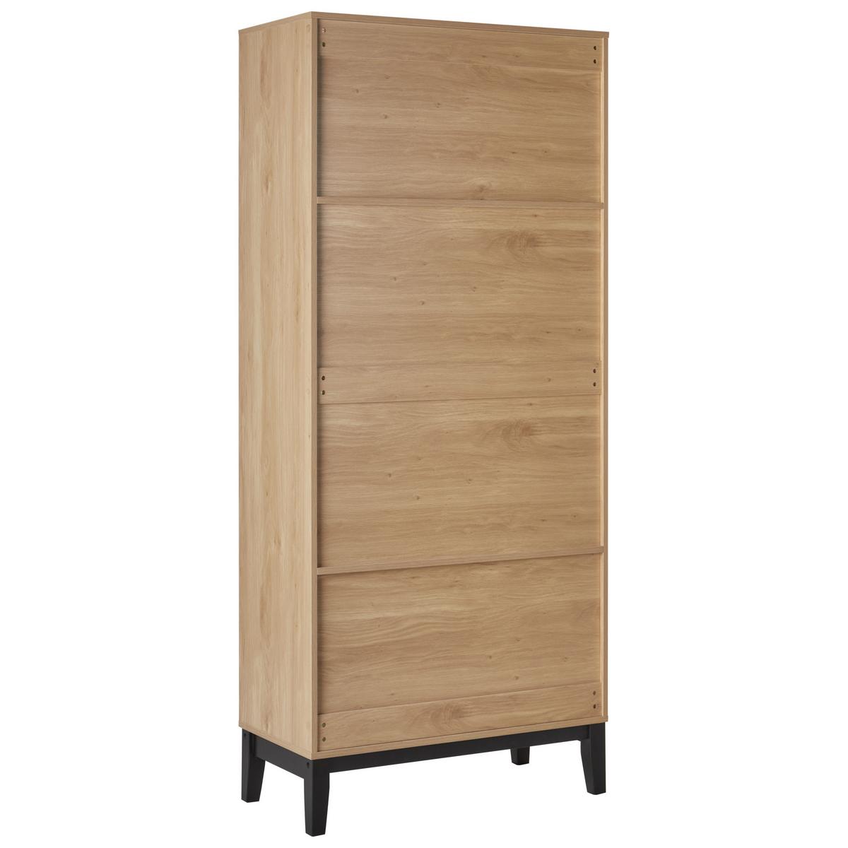 VITRINE mit Glastüren 80 cm Hellbraun Rumson - Braun, Holzwerkstoff (80/183/40cm) - Beliani