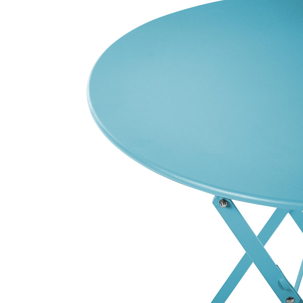 BALKONSET 2-Sitzer seeblau zusammenklappbar Fiori - Hellblau, Metall - Beliani