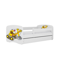 KINDERBETT Bagger mit Schublade 180/80 90/61/184 - Weiß, Holzwerkstoff (80/180cm) - RAUMHIRSCH FURNITURE
