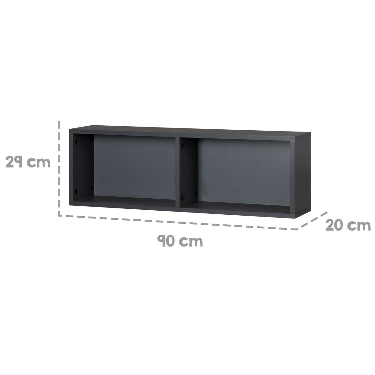 WANDREGAL anthrazit - Anthrazit, Holzwerkstoff (90/29/20cm) - Roba