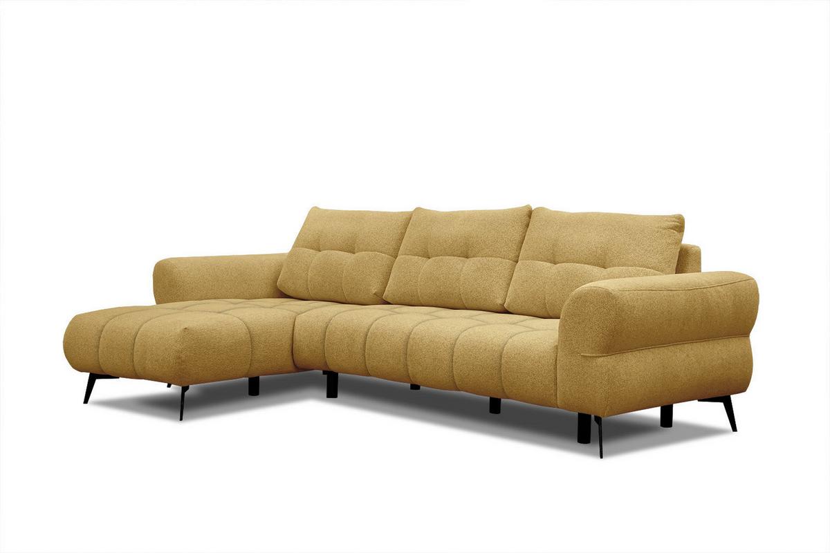 ECKSOFA SALVINI 4-Sitzer, honig - Schwarz/Honig, Holzwerkstoff/Textil (158/292cm) - Wozimo