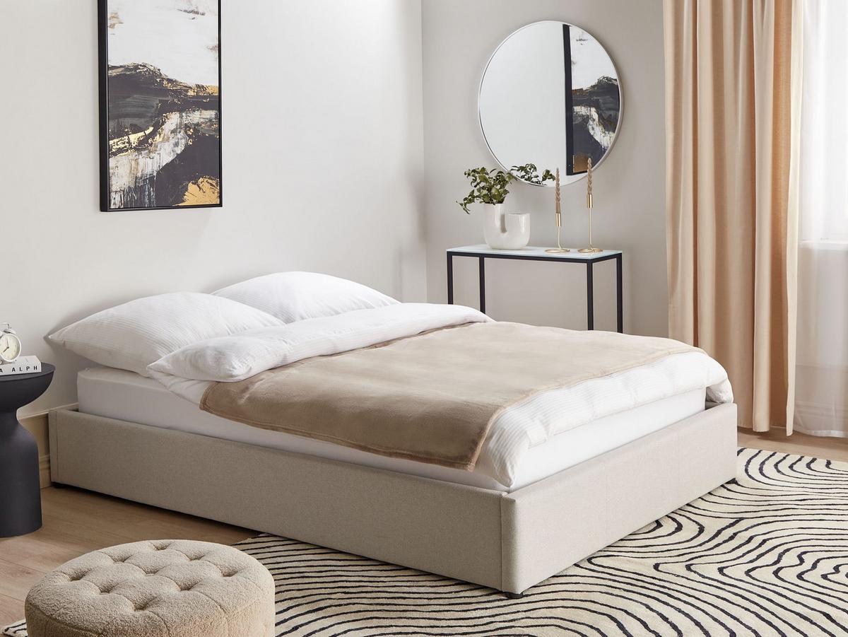 POLSTERBETT 140/200 cm Beige Dinan - Beige, Textil (140/200cm) - Beliani