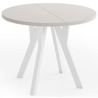 ESSTISCH Vero Weiß rund ausziehbar verlängerbar, Kaschmir 100-300/100/77 cm - Kaschmir/Beige, Holz/Holzwerkstoff (100/300/76.5cm) - WFL GROUP