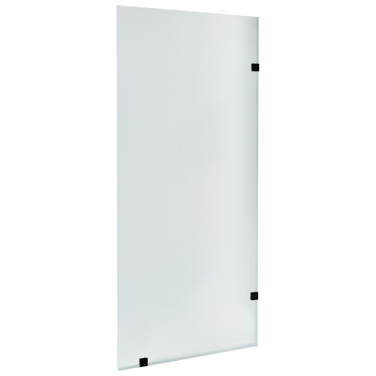 DUSCHWAND 90/195 cm Transparent Icalma - Transparent/Schwarz, Glas (90/195cm) - Beliani