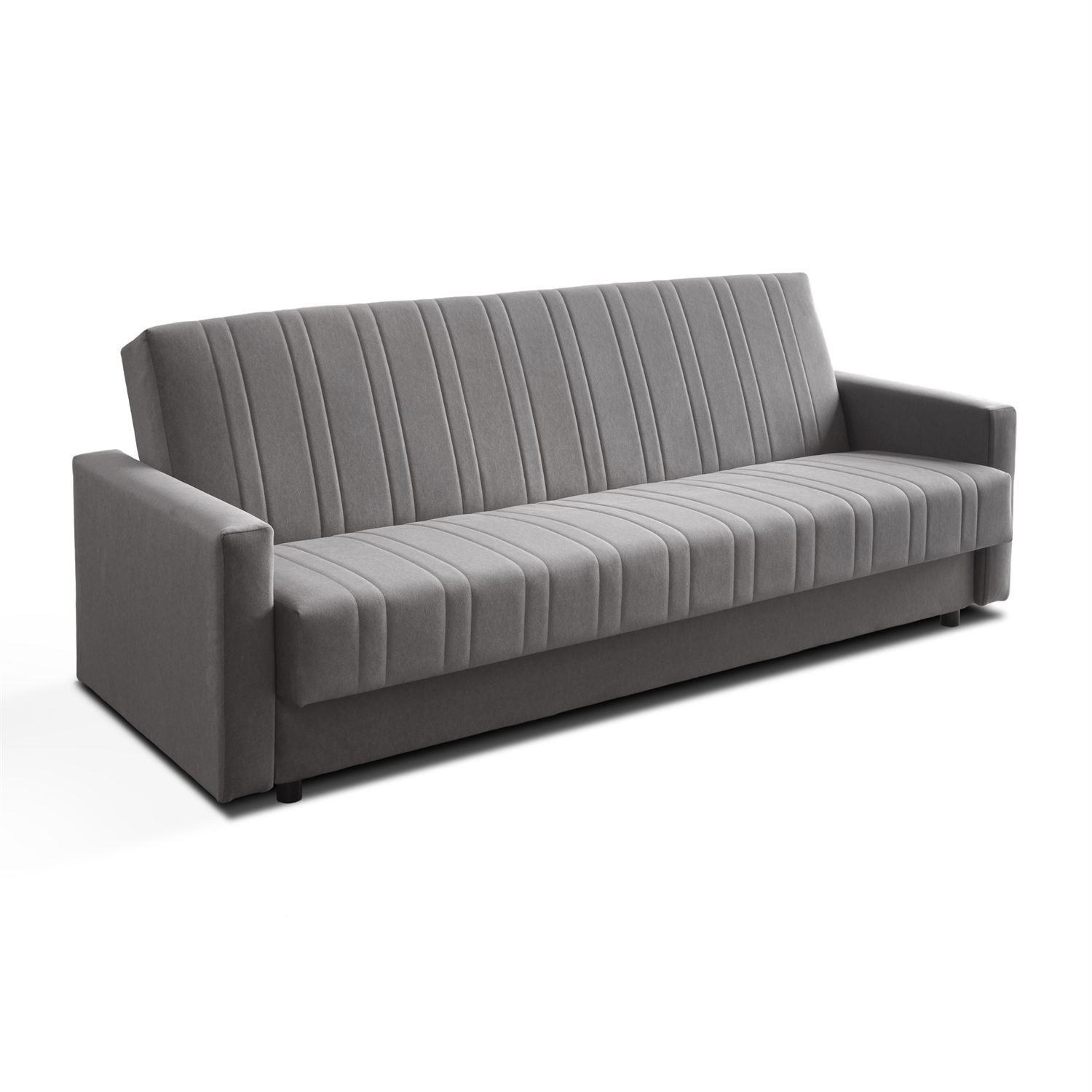 SCHLAFSOFA VERO MAX mit Schlaffunktion Castel 93 - Grau, Textil (191/88/90cm) - Lookway