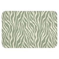 BADEMATTE Zebra - Motiv - Grün Badvorleger 90x60 cm - Salbeigrün, Textil (90/60cm) - OnlyWow