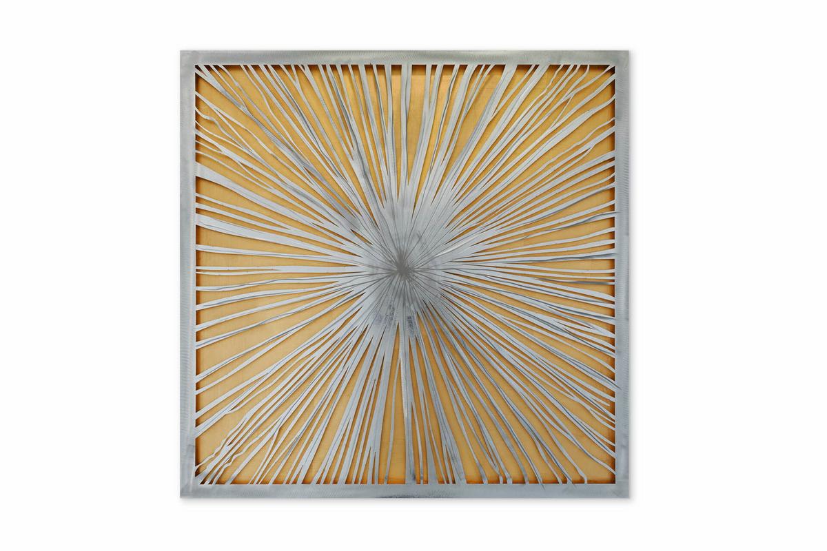 METALLBILD Gold 80/80 cm - Silberfarben/Goldfarben, Metall (3/80cm) - KUNSTLOFT