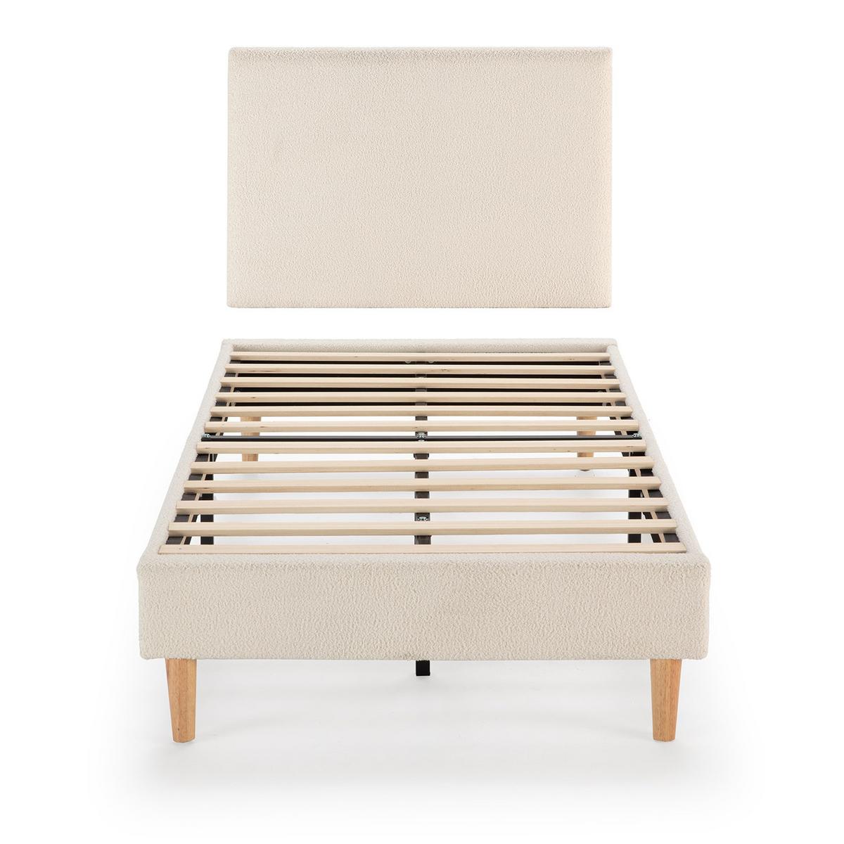 POLSTERBETT + Kopfteil 90x190 cm Niebla, Beige - Beige, Textil (90/190cm) - VS Venta-stock