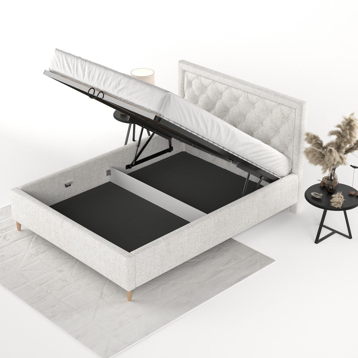 POLSTERBETT Lido 160/200 cm Creme im Neve Stoff - Creme/Naturfarben, Holz/Holzwerkstoff (160/200cm) - AltaBeds