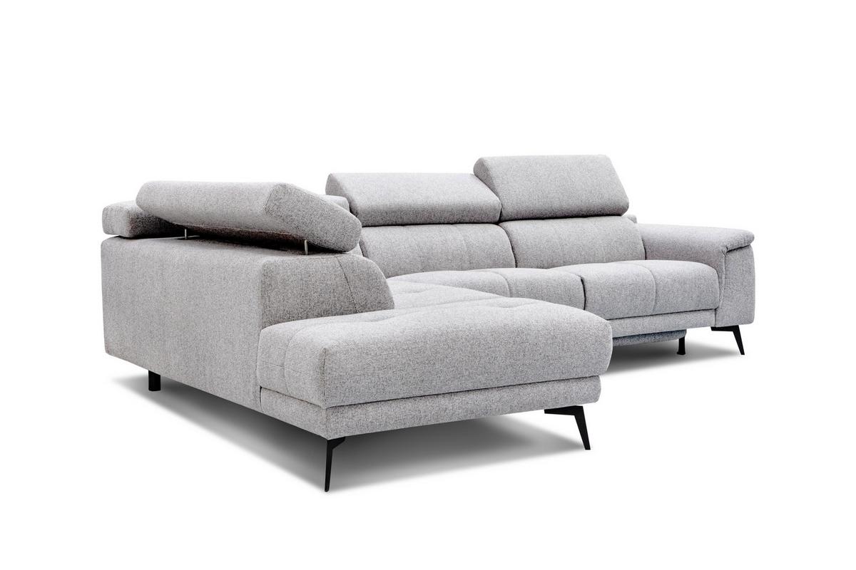 ECKSOFA FIERO 5-Sitzer mit 1 Relaxfunktion, hellgrau - Hellgrau, Holzwerkstoff/Textil (228/290cm) - Wozimo